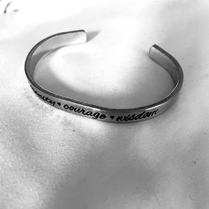 Band bracelet NEW Serenity Courage Wisdom, silver